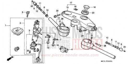 HANDLE PIPE/TOP BRIDGE VFR750RK de 1989